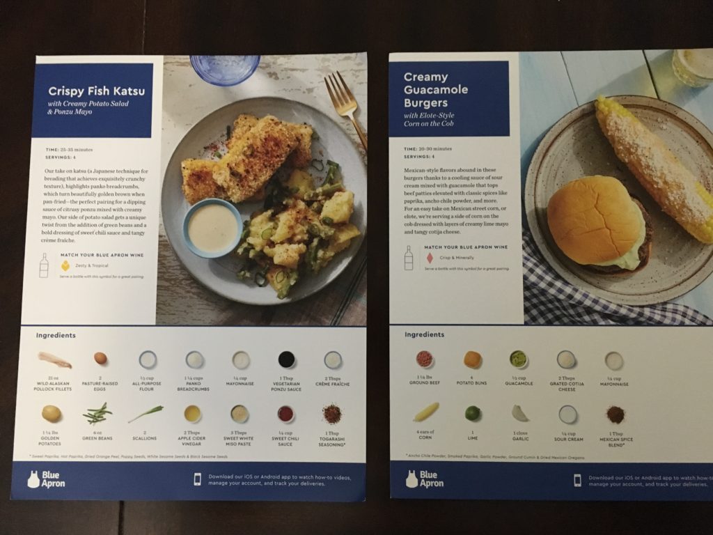 Blue Apron ブルーエプロン　料理の写真と食材